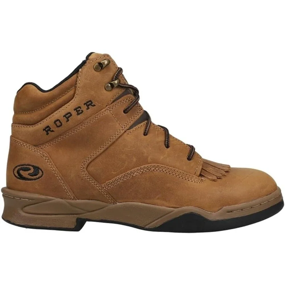Roper Horse Shoes Kiltie Boots Cowboy Brown Leather Lace Up  Men's  Size 7 - NEW